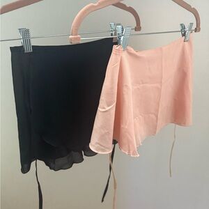 Ballet Black and Pink side tie Skirts, one bullet pointe blue skirt